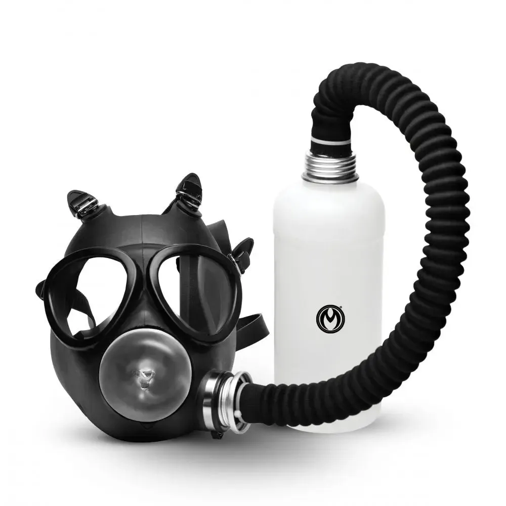 Bondage Breath Play Hood Overload Stroker Gas Mask Kit