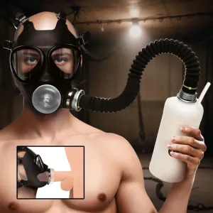 Bondage Breath Play Hood Overload Stroker Gas Mask Kit