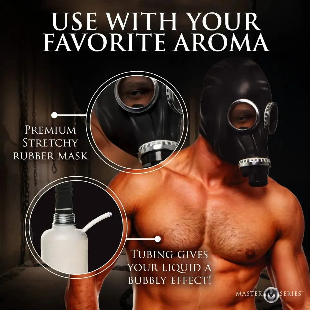 Bondage Degrading Mask Dark Inhaler Gas Mask with Bottle
