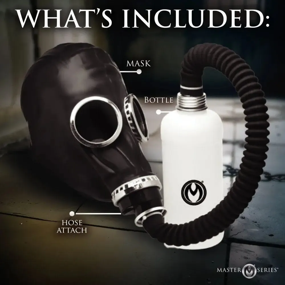 Bondage Degrading Mask Dark Inhaler Gas Mask with Bottle