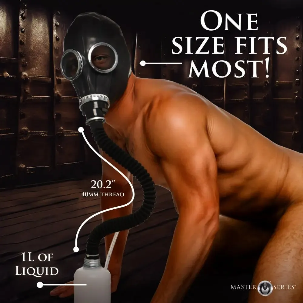 Bondage Degrading Mask Dark Inhaler Gas Mask with Bottle