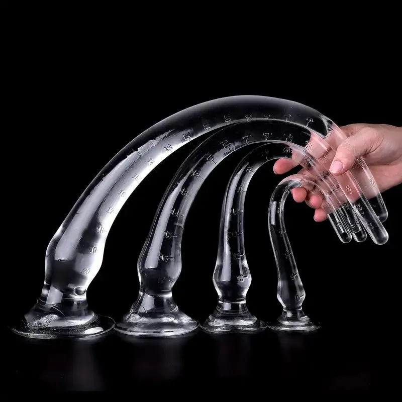 Crystal Butt Plug With Four Sizes PE Material With Engraved Scale Design