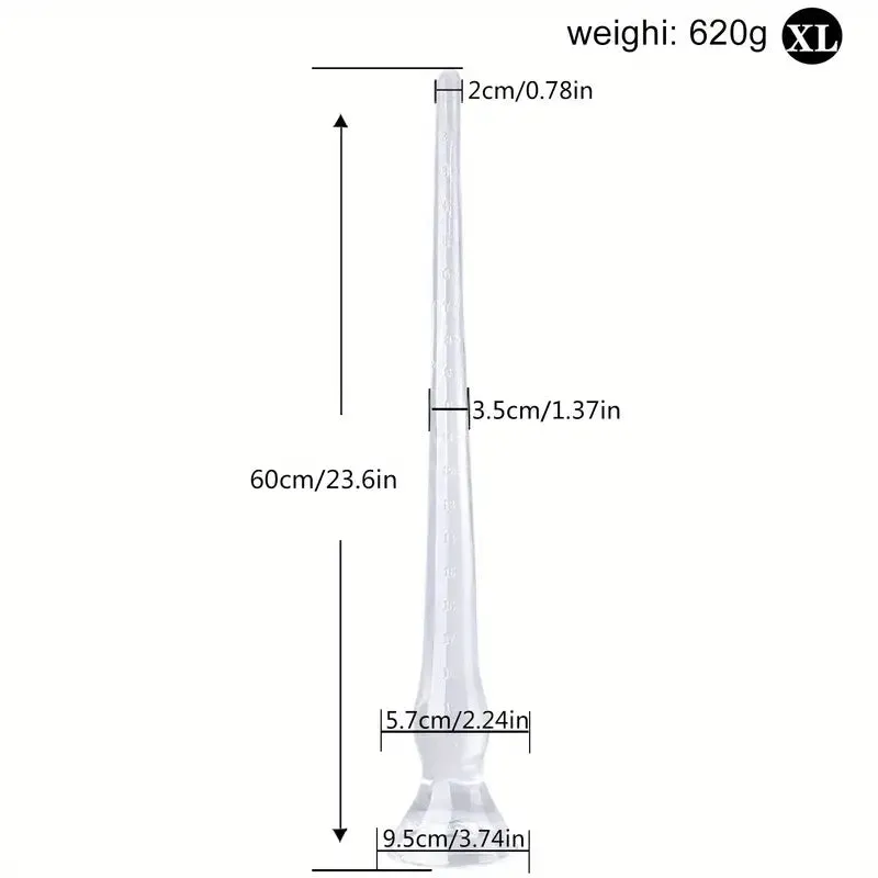 Crystal Butt Plug With Four Sizes PE Material With Engraved Scale Design