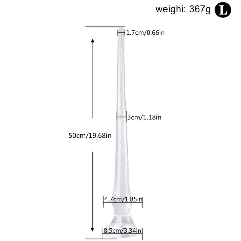 Crystal Butt Plug With Four Sizes PE Material With Engraved Scale Design