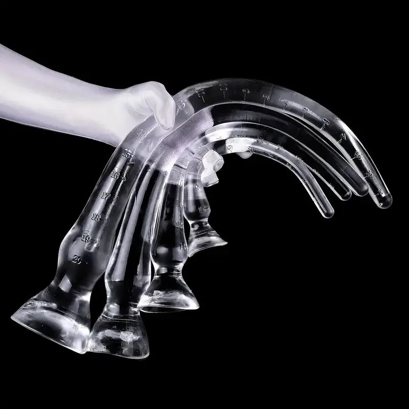 Crystal Butt Plug With Four Sizes PE Material With Engraved Scale Design