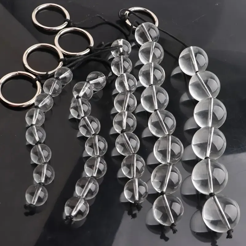 Crystal Glass Bead Anal Plug For Men Women Adult Sex Toy Beginners