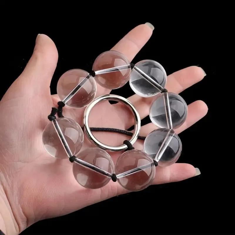 Crystal Glass Bead Anal Plug For Men Women Adult Sex Toy Beginners