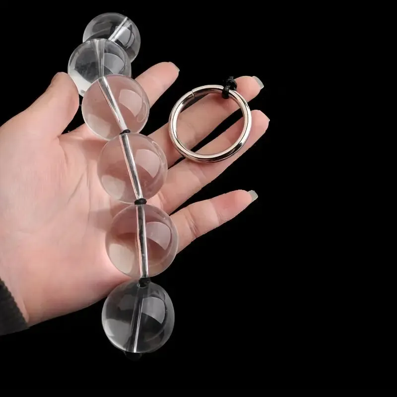 Crystal Glass Bead Anal Plug For Men Women Adult Sex Toy Beginners