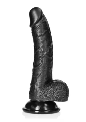 Curved Realistic Dildo Balls Suction Cup - 7''/ 18 Cm