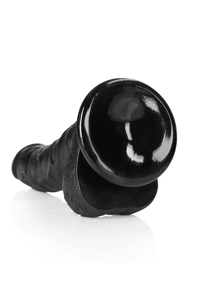 Curved Realistic Dildo Balls Suction Cup - 7''/ 18 Cm