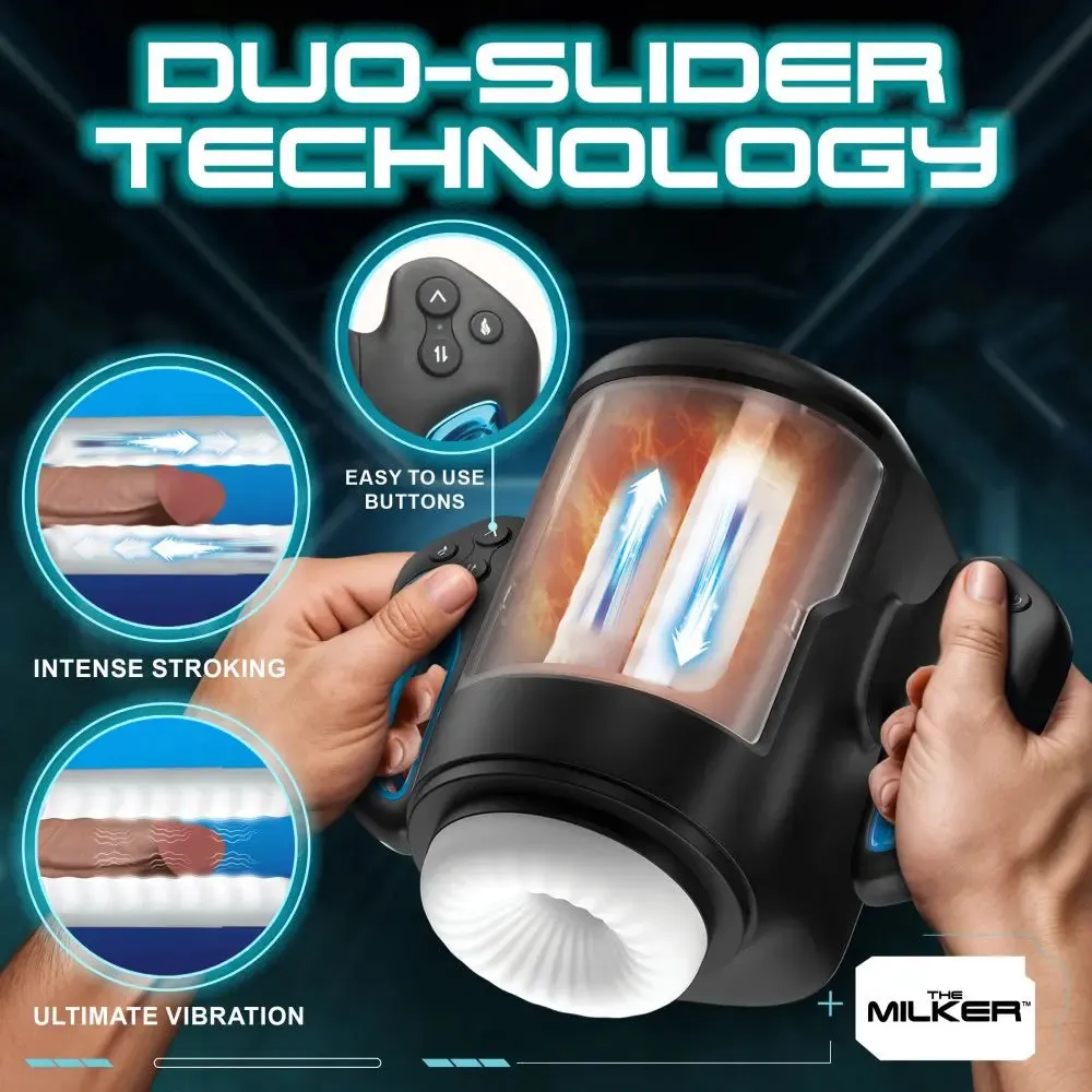 Cyber Milker Stroking and Vibrating Male Masturbator with Phone Mount