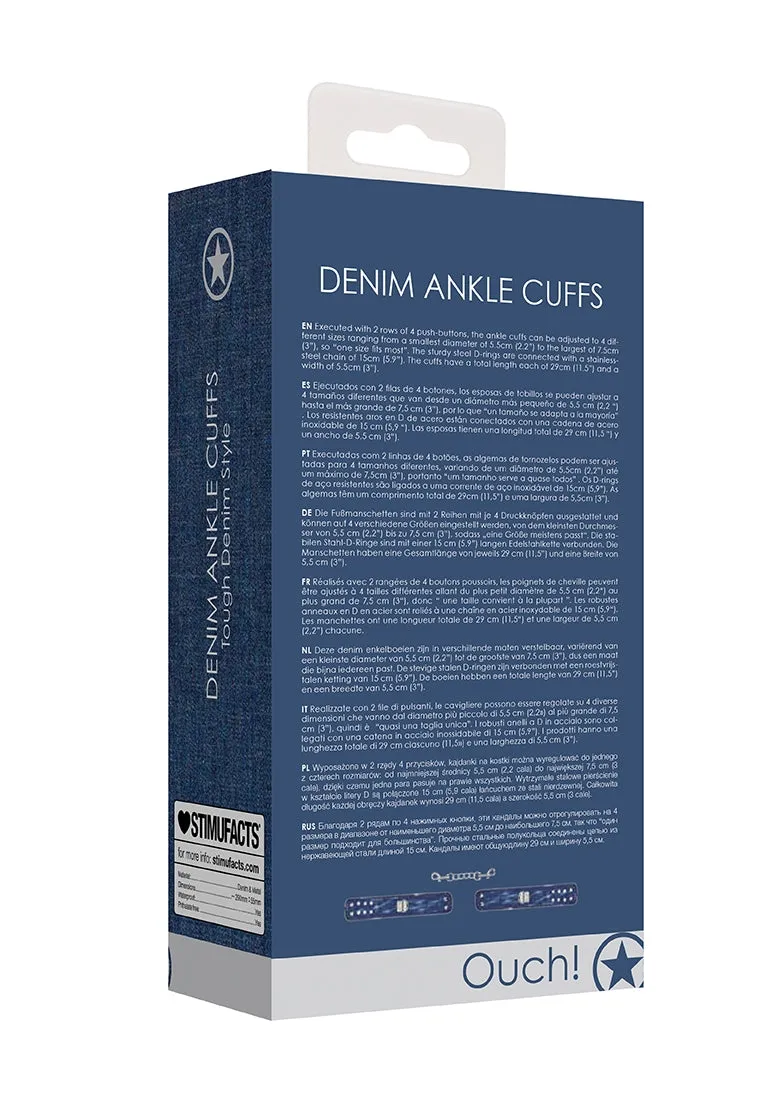 Denim Ankle Cuffs - Roughend Denim Style - Blue