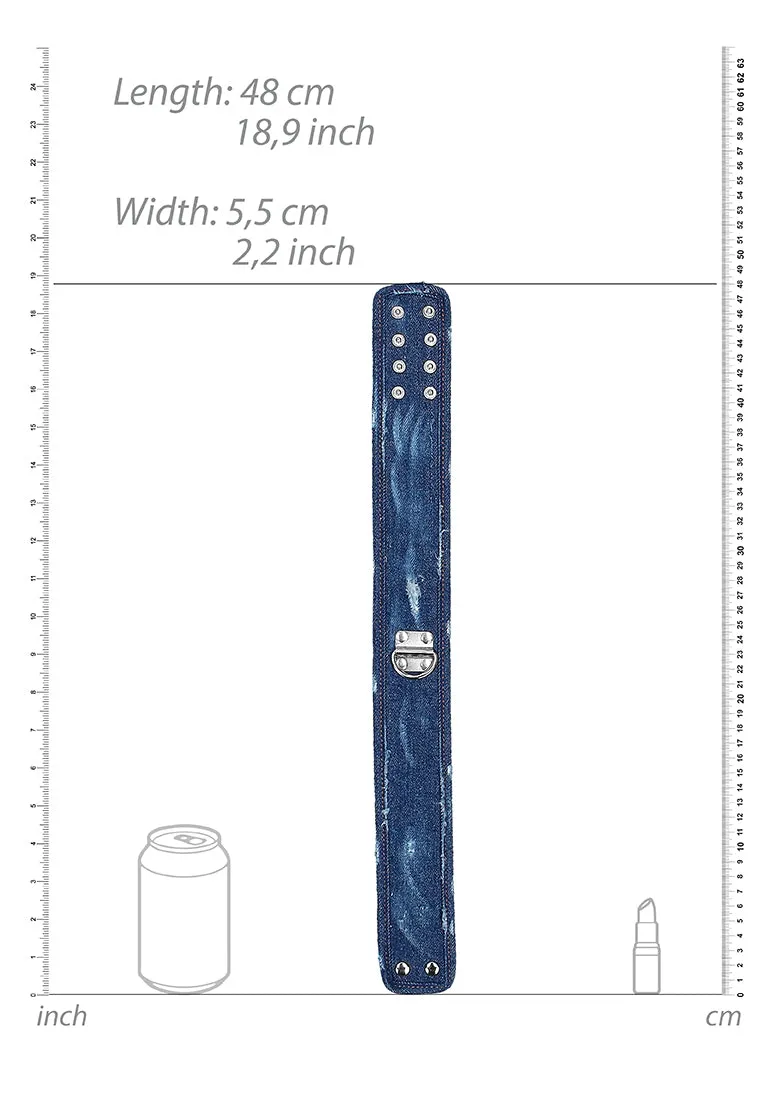 Denim Collar - With Leash - Roughend Denim Style - Blue