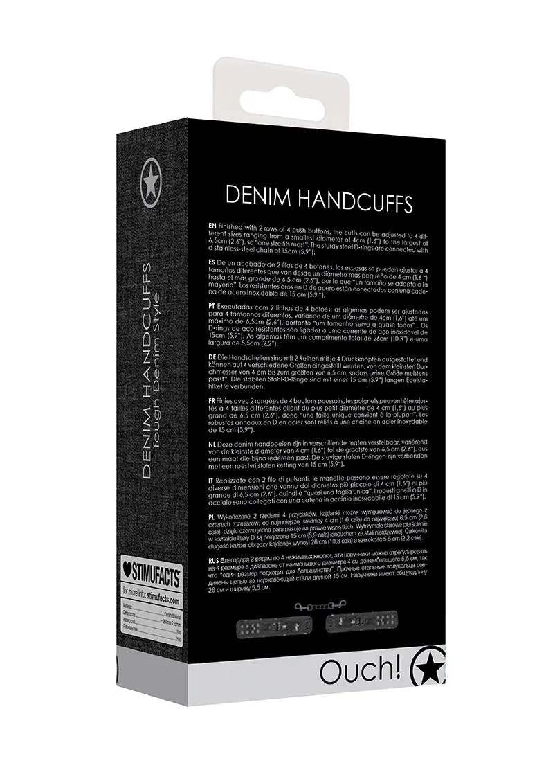 Denim Handcuffs - Roughend Denim Style - Black