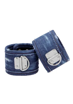 Denim Handcuffs - Roughend Denim Style - Blue