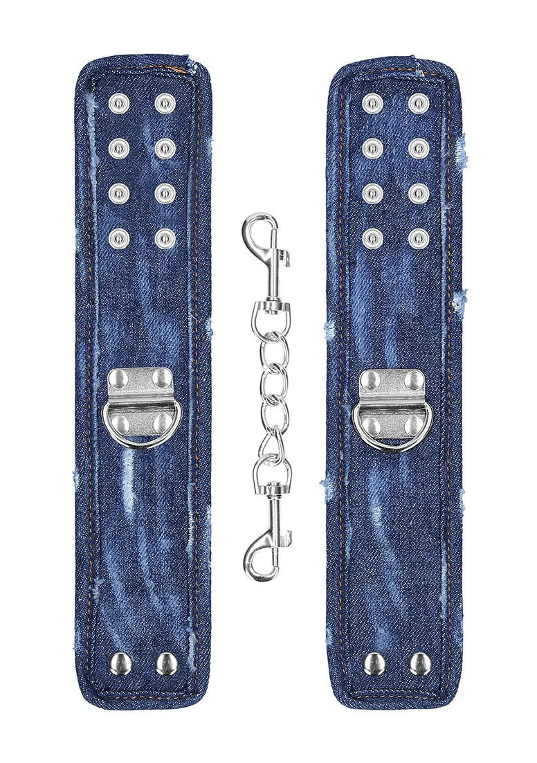 Denim Handcuffs - Roughend Denim Style - Blue