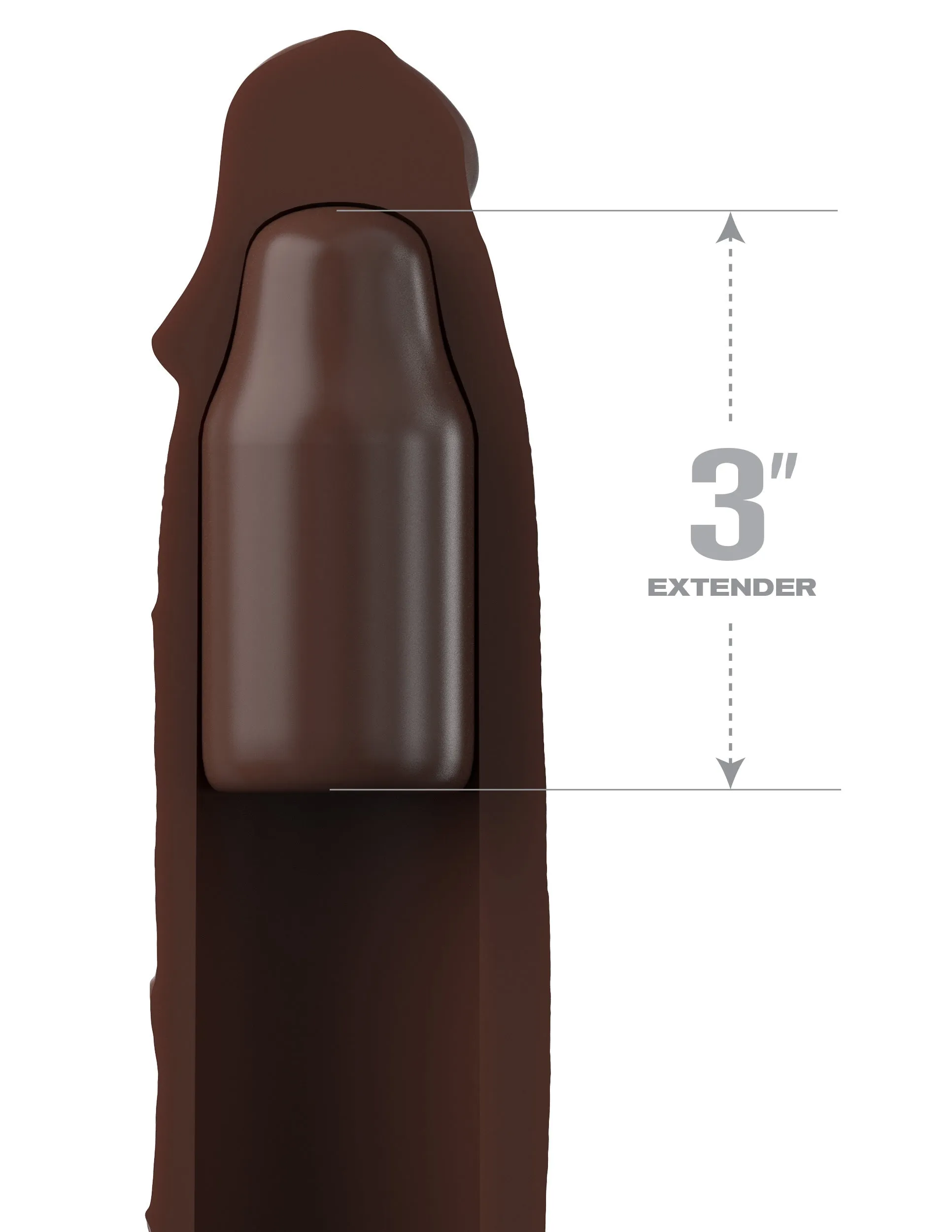 Fantasy X-tensions Elite - 3 Silicone X-tension with Strap - Brown