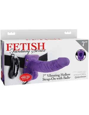 Fetish Fantasy Series - 7 Vibrating Hollow Strap-On with Balls