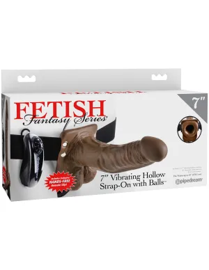 Fetish Fantasy Series - 7 Vibrating Hollow Strap-On with Balls