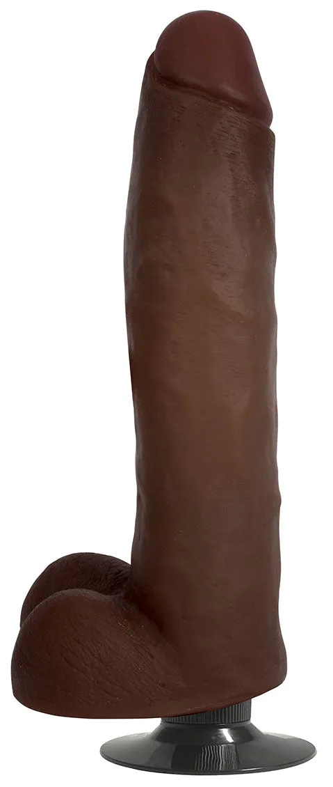 Jock 11 Vibrating Dildo With Balls Chocolate