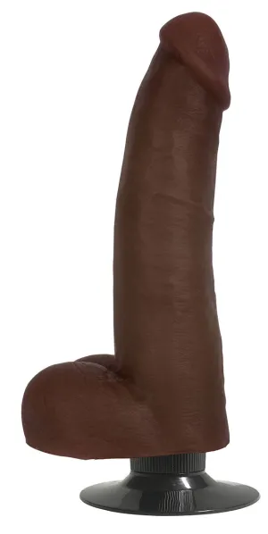 Jock 8 Vibrating Dildo With Balls Chocolate