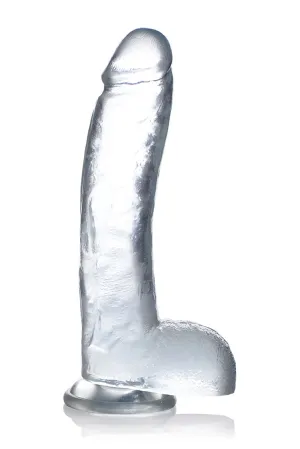 Jock C-thru 10 Clear Tpe Dong W/balls & Suction Cup