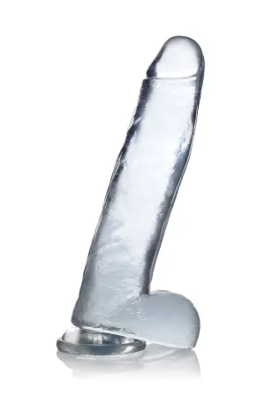 Jock C-thru 11 Clear Tpe Dong W/balls & Suction Cup