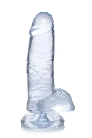 Jock C-thru 7 Clear Tpe Dong W/balls & Suction Cup