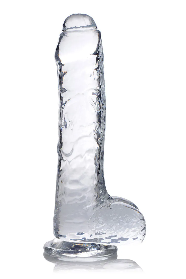 Jock C-thru Slim 8 With Balls Clear Tpe Dildo