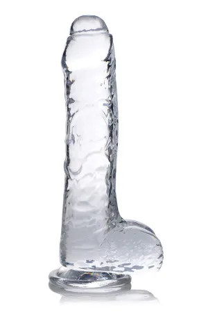 Jock C-thru Slim 8 With Balls Clear Tpe Dildo