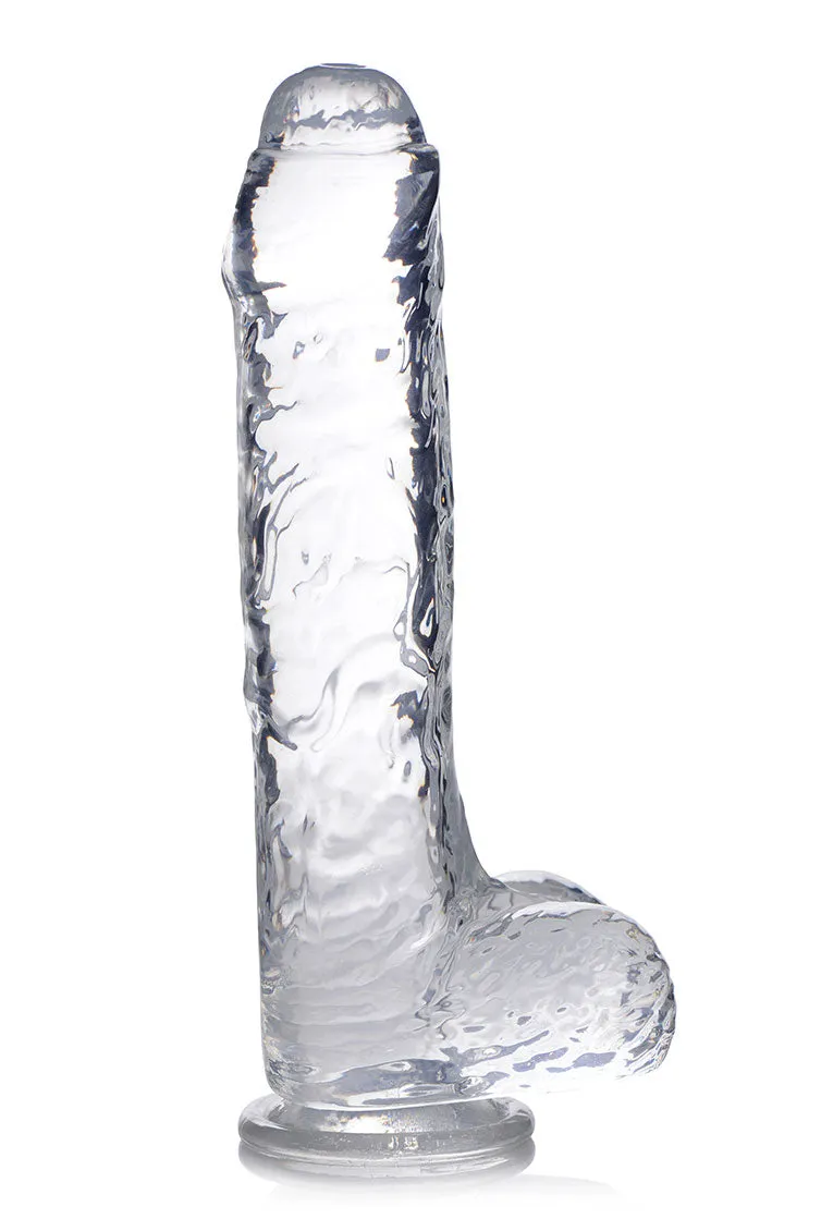 Jock C-thru Slim 9 With Balls Clear Tpe Dildo
