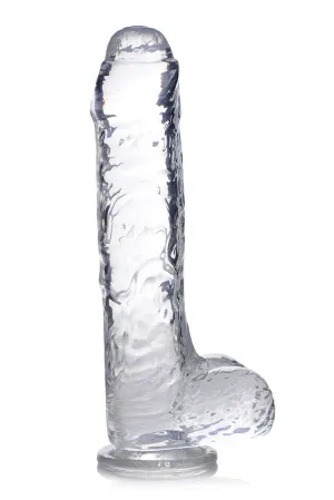 Jock C-thru Slim 9 With Balls Clear Tpe Dildo