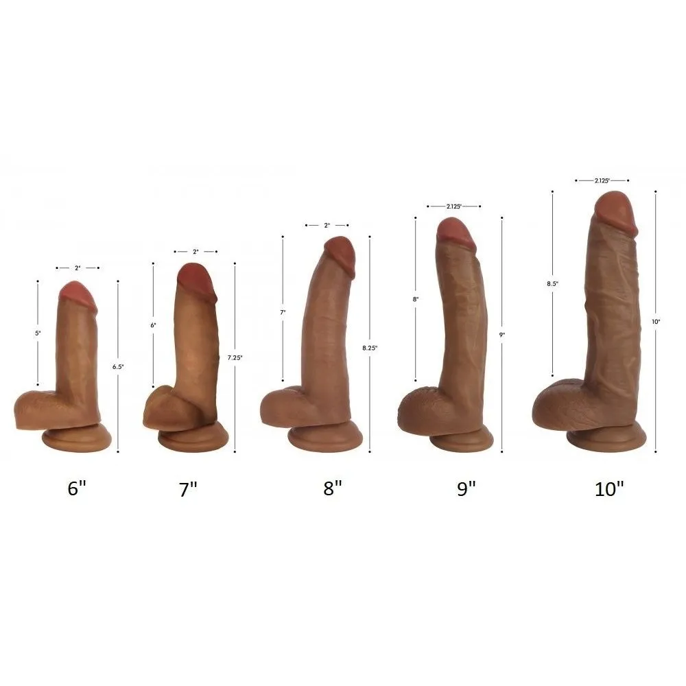Jock Dark Bareskin Dildo With Balls - Inch