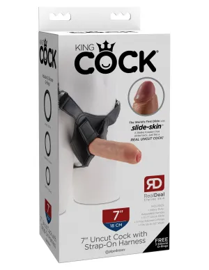 King Cock 7 Uncut with Strap on Harness
