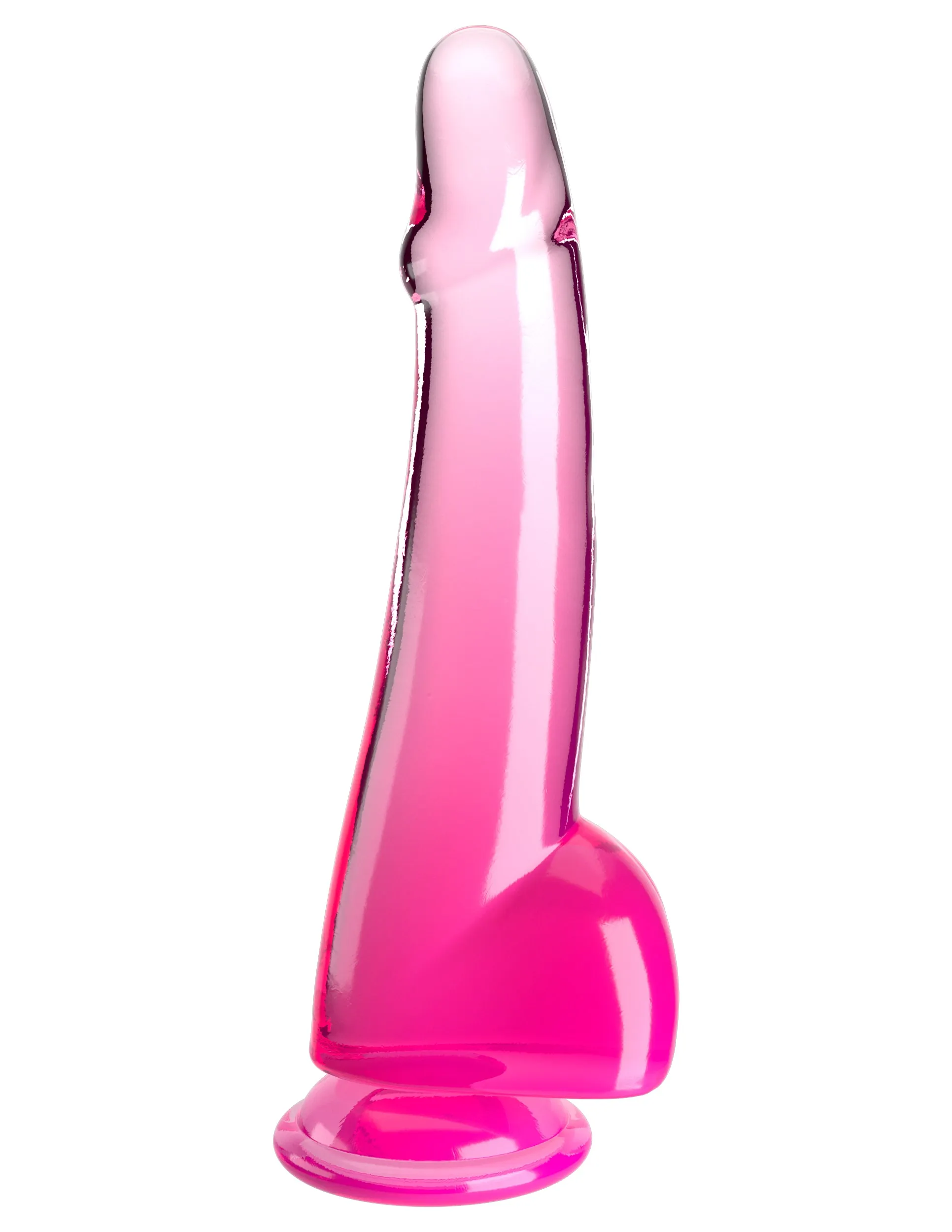 King Cock Clear 10 with Balls - Pink