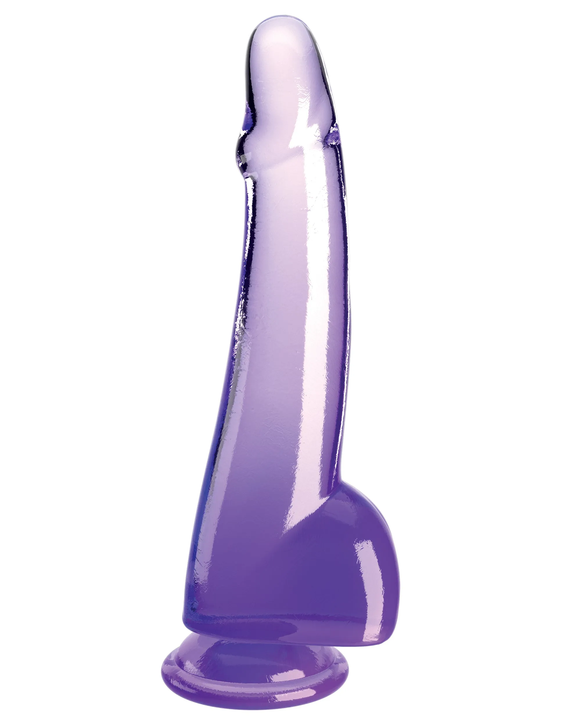 King Cock Clear 10 with Balls - Purple