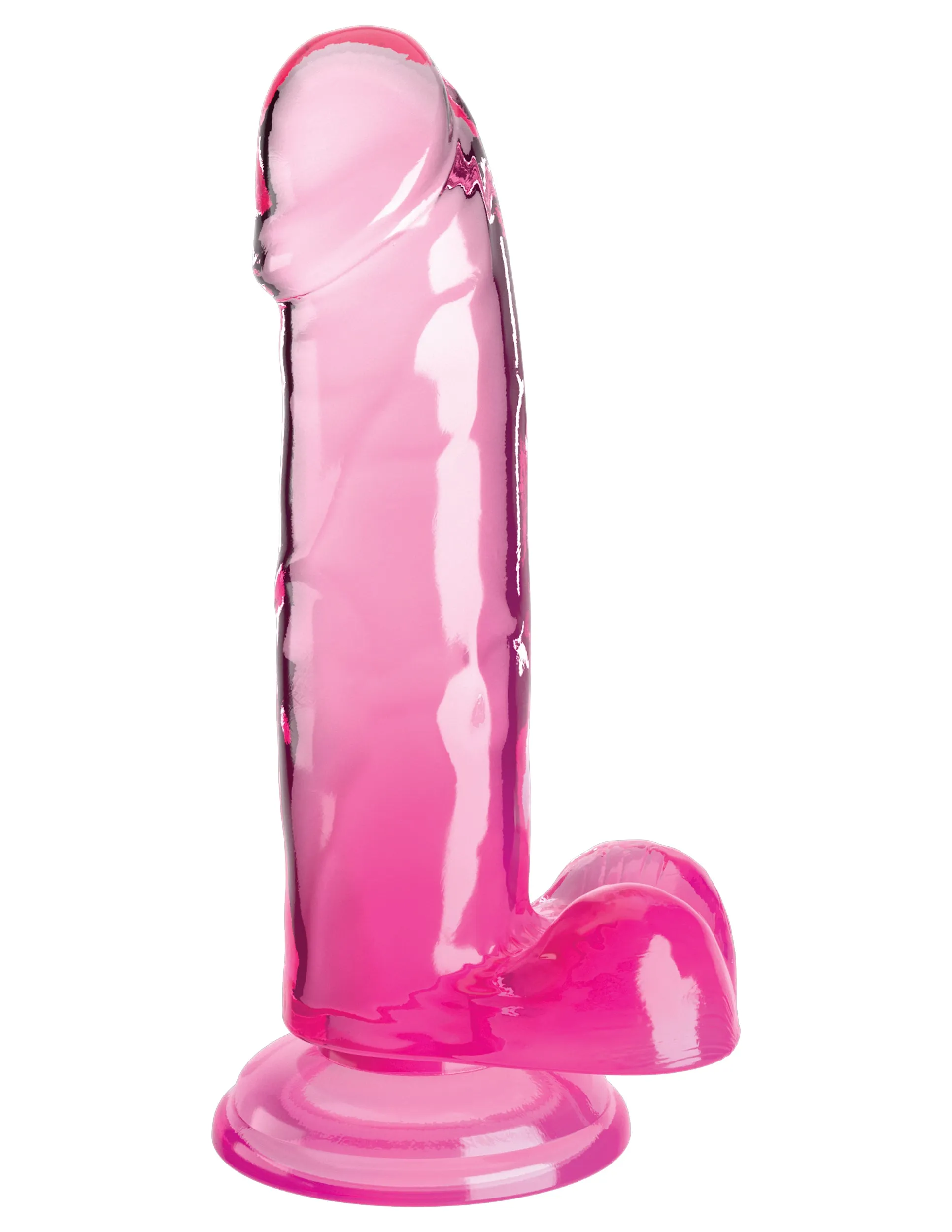 King Cock Clear 7 with Balls - Pink