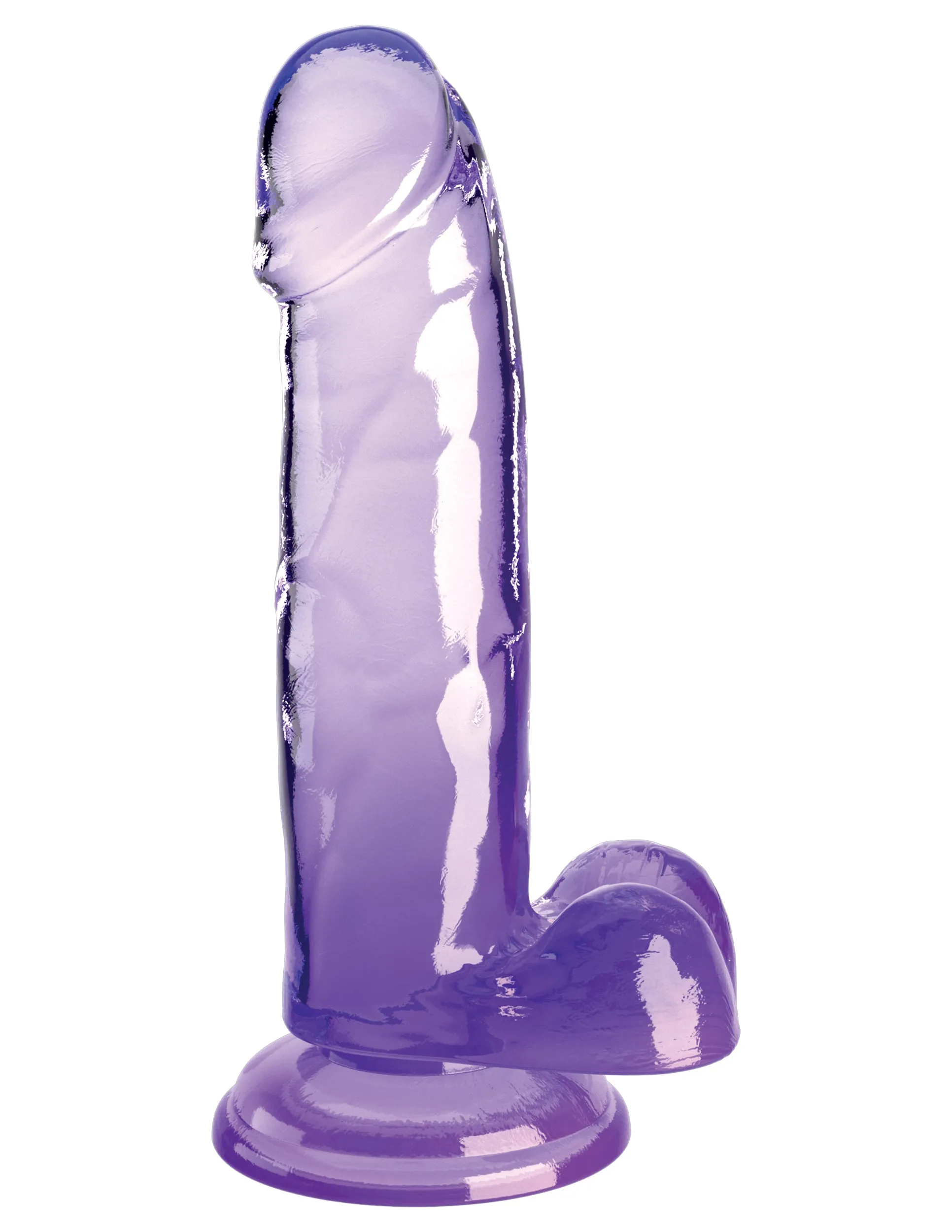 King Cock Clear 7 with Balls - Purple