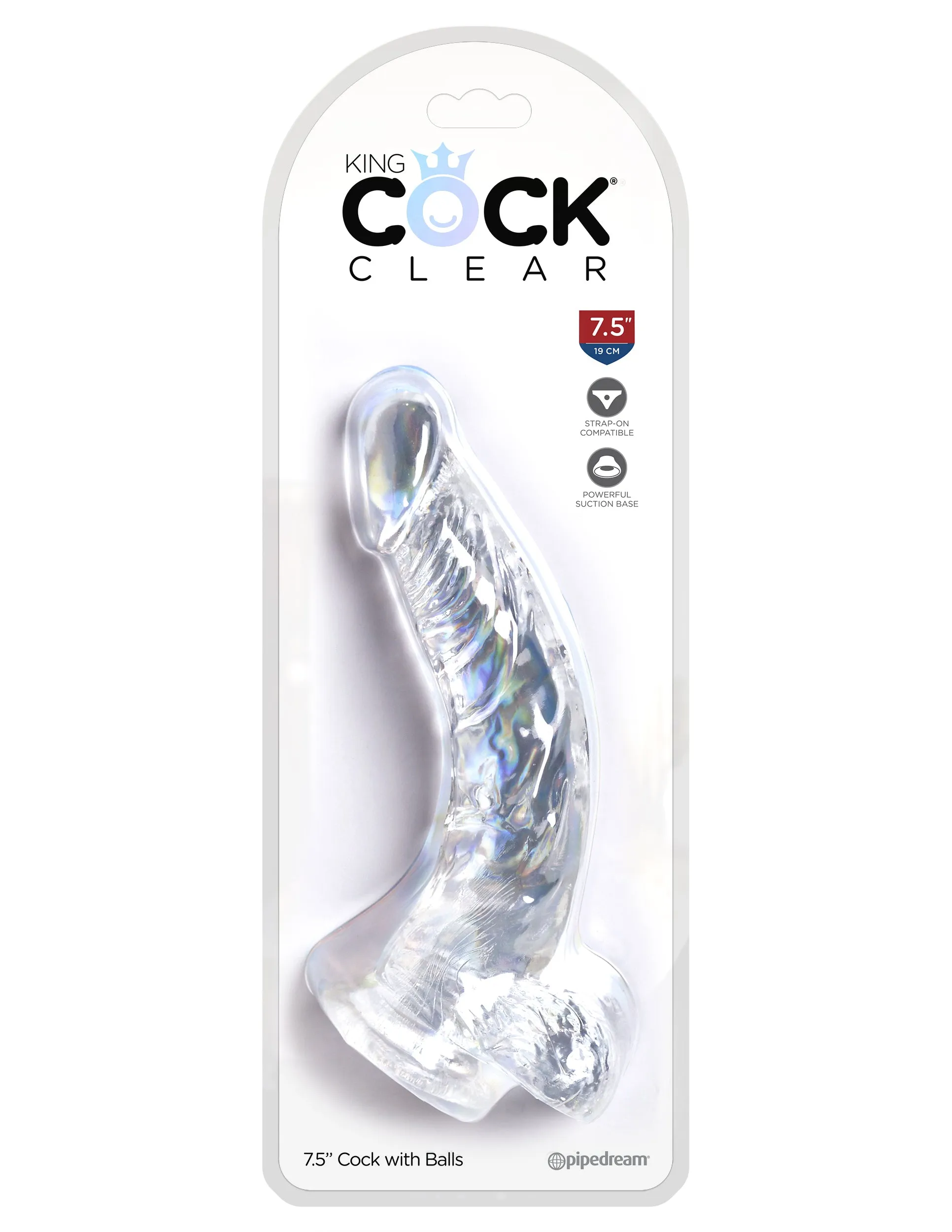 King Cock Clear 7.5 Cock with Balls