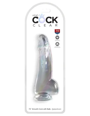 King Cock Clear 7.5 Smooth Cock With Balls