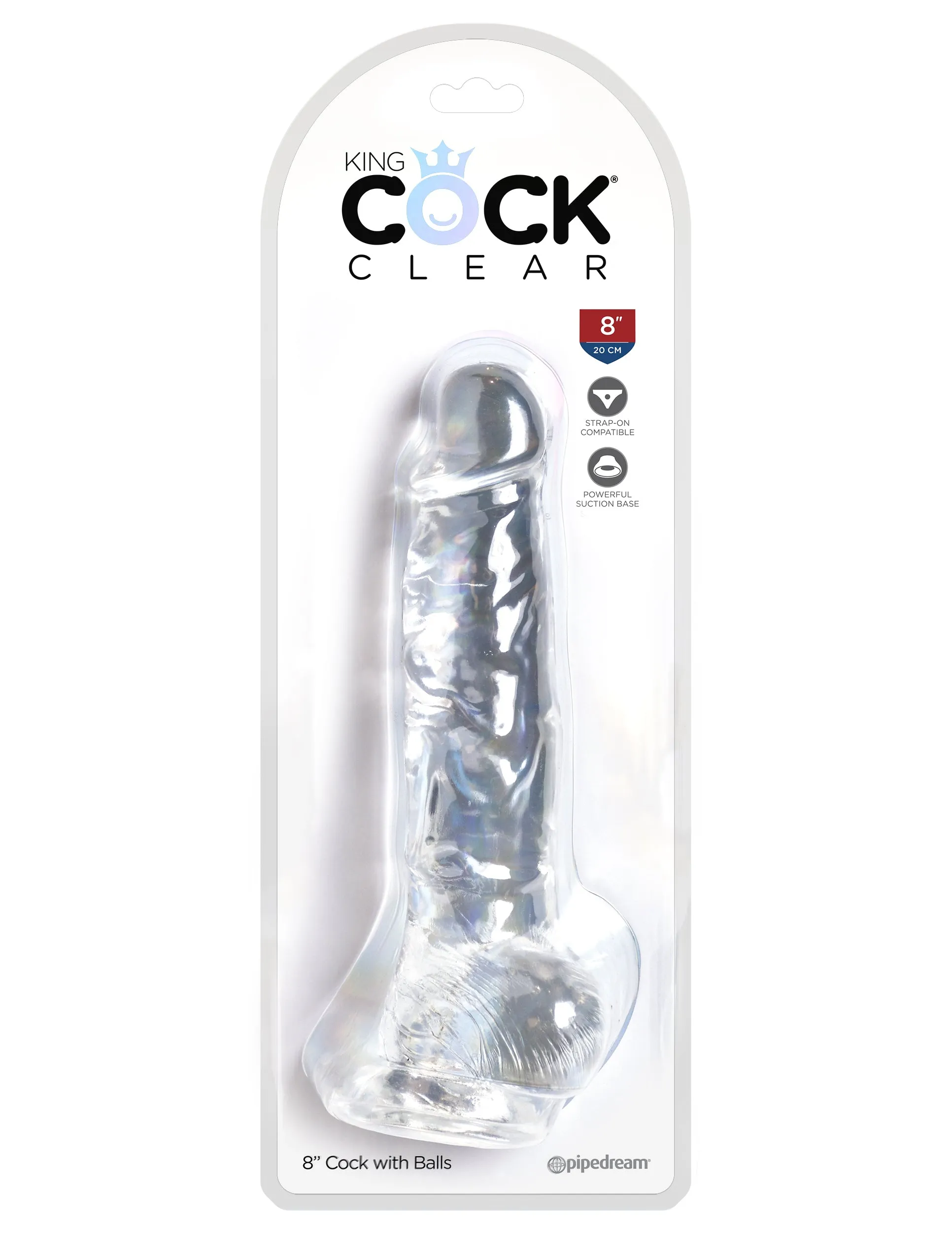 King Cock Clear 8 Cock with Balls