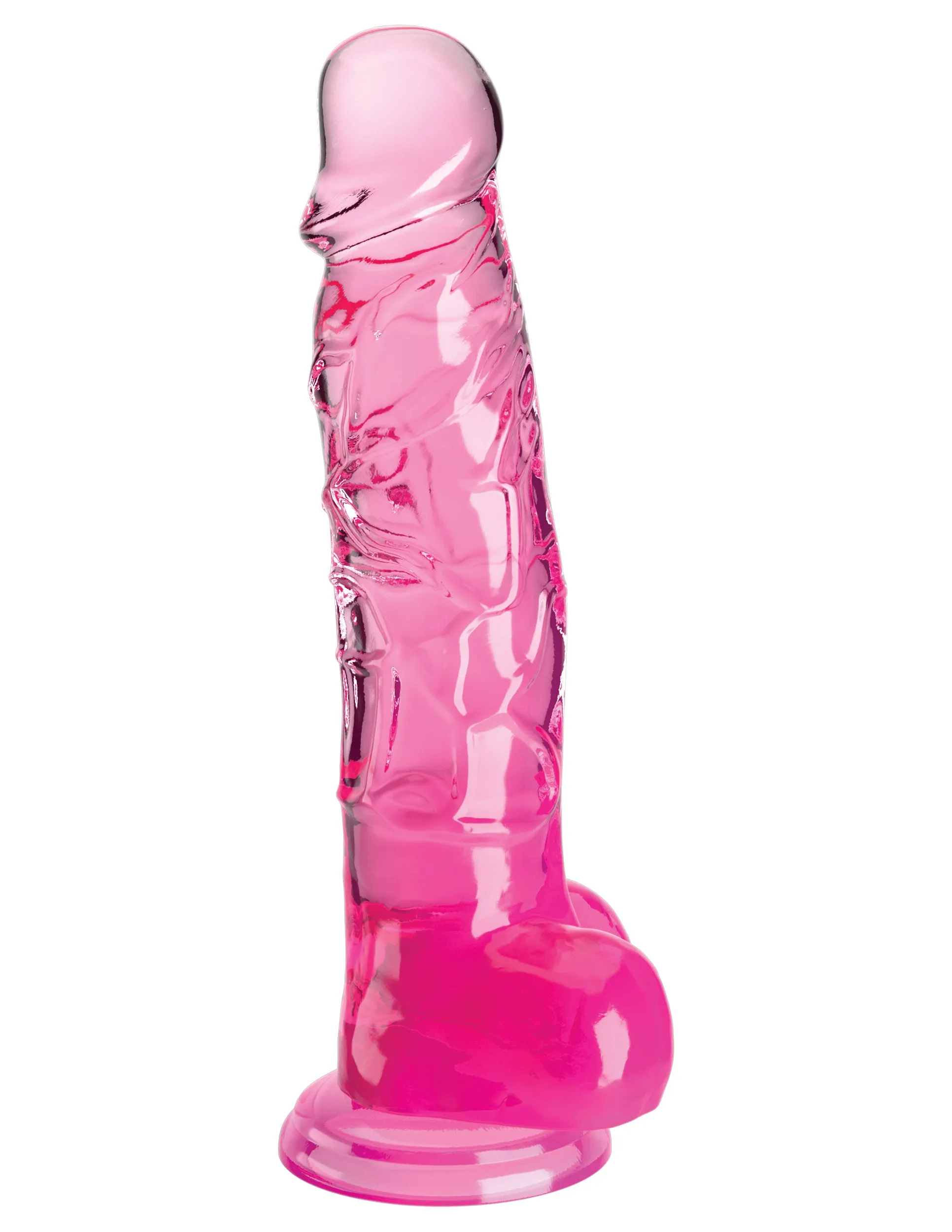 King Cock Clear 8 with Balls - Pink