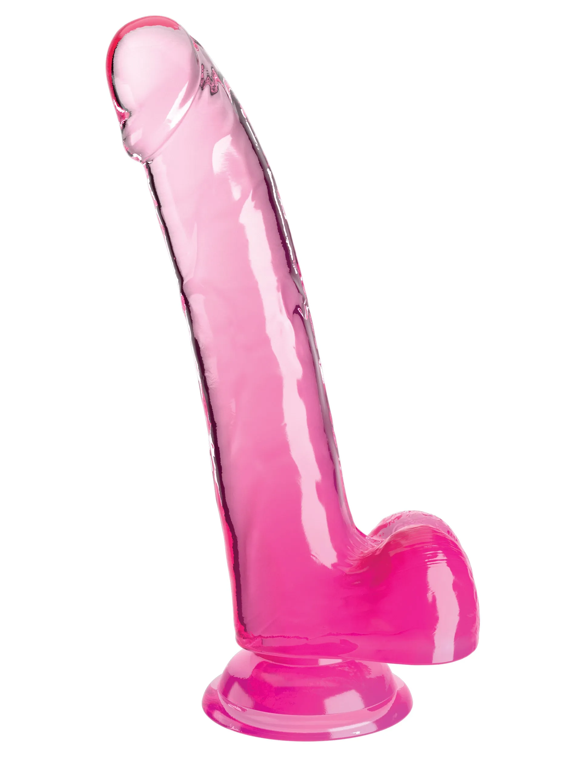 King Cock Clear 9 with Balls - Pink
