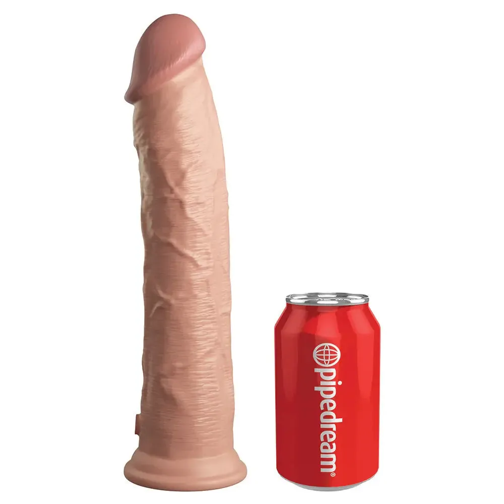 King Cock Elite 11 in. Silicone Realistic Dildo Sex Toy With Suction Cup Beige