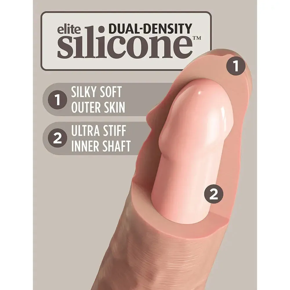 King Cock Elite 11 in. Silicone Realistic Dildo Sex Toy With Suction Cup Beige