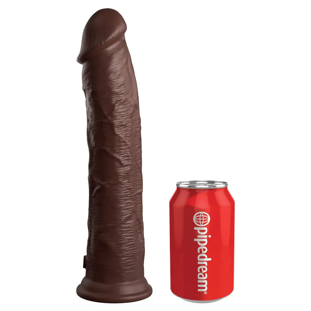 King Cock Elite 11 in. Silicone Realistic Dildo Sex Toy With Suction Cup Brown