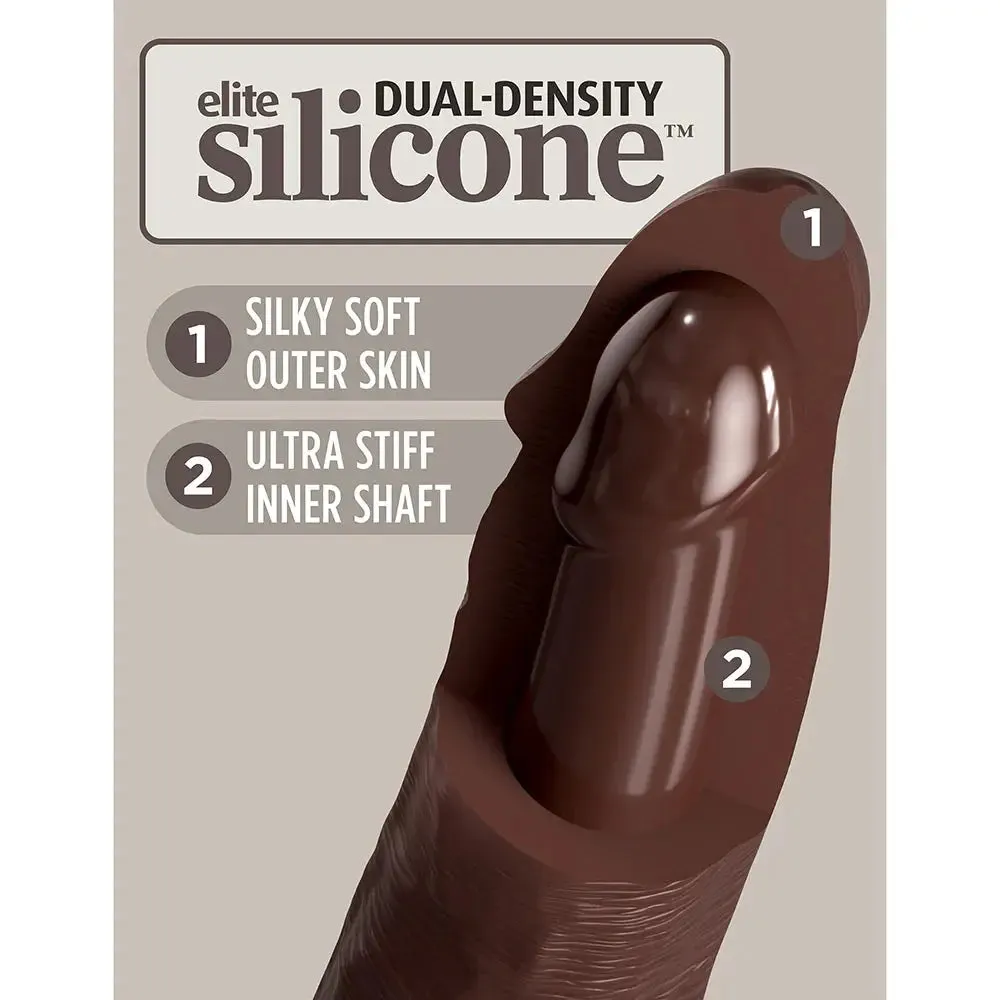 King Cock Elite 11 in. Silicone Realistic Dildo Sex Toy With Suction Cup Brown