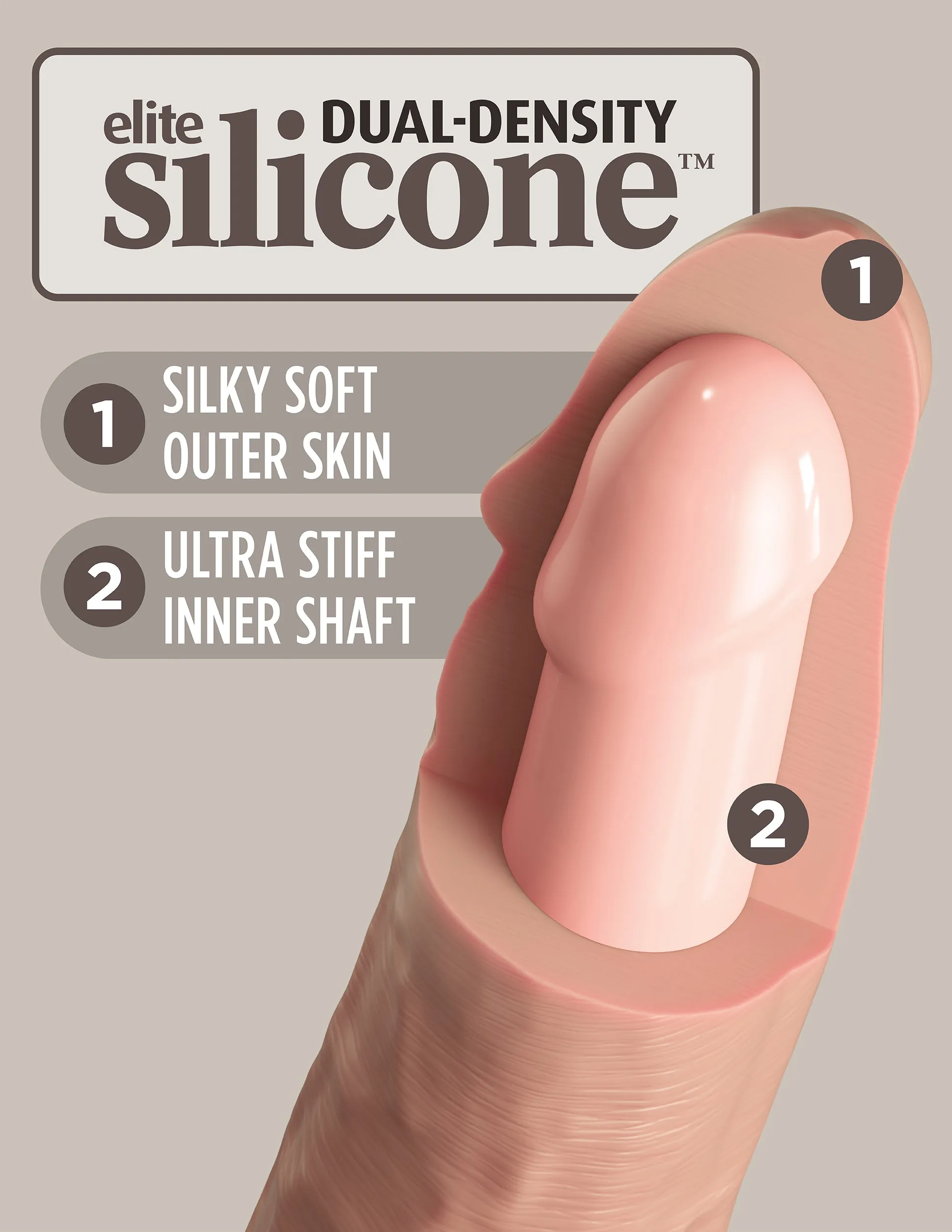 King Cock Elite 6 Silicone Dual Density Cock