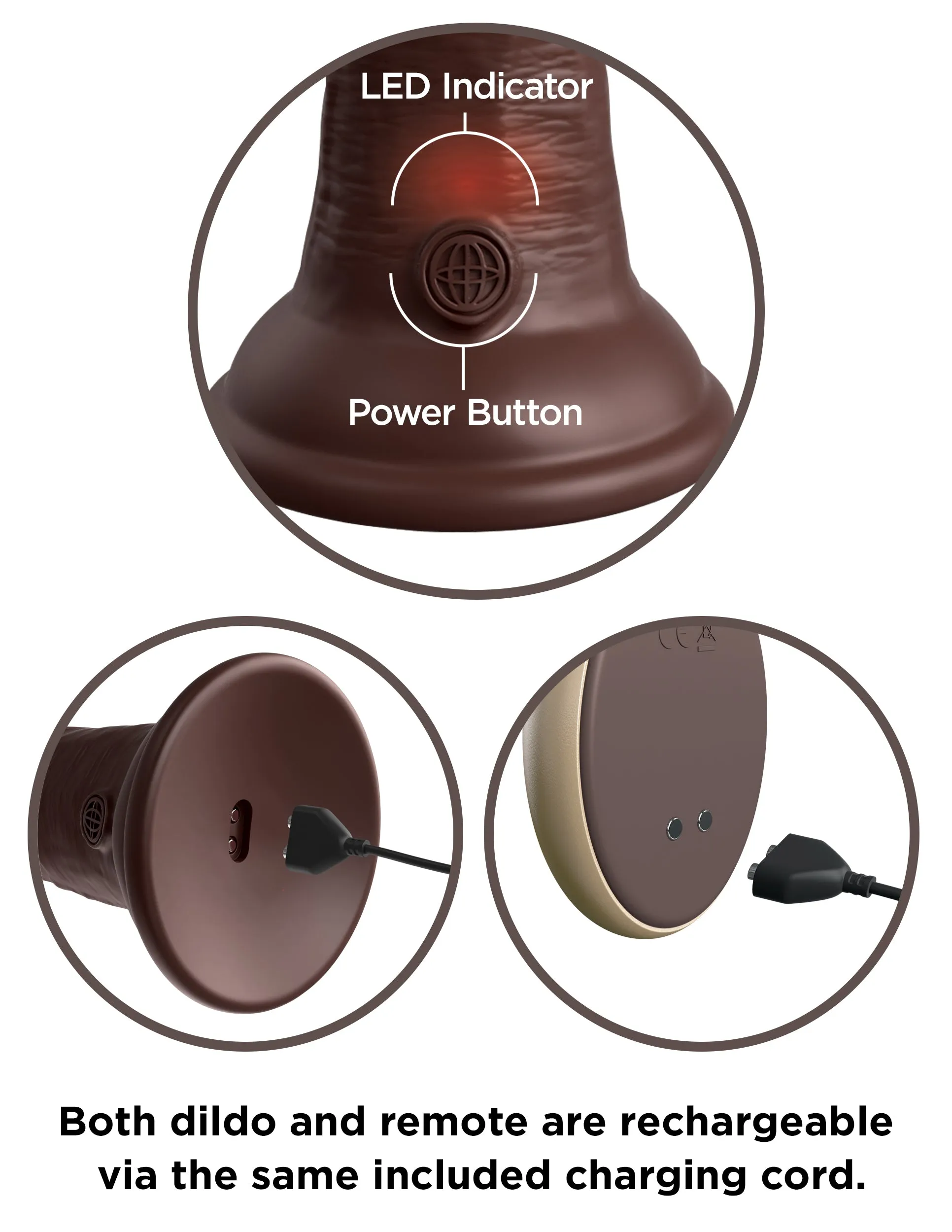 King Cock Elite 9 Vibrating Silicone Dual Density Cock with Remote
