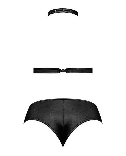 Lust Fetish Faux Leather Lingerie Juno Black S/M